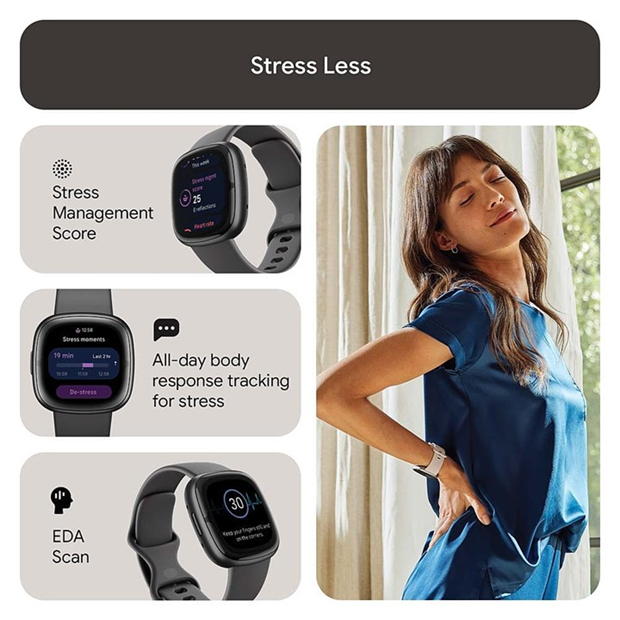 Electronics - Fitbit - Fitbit Sense 2 Smartwatch - Shadow Grey & Graphite